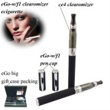 Wholesale - Ego-w ego-f1 CE4W-K ce4 Clearomizer 1100mAh Double Black Color E-cigarette Big Gift Case Packing