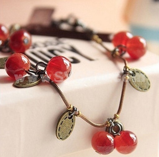 Vintage Lovely Sweet Cherry Alloy Bracelet (TK003)