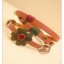 Faddish Multilayed Lovely Flora Leather Bracelet (T0151)