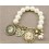 Vintage Pearl with Portait Pendants Alloy Bracelet (TB289)