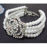 Wholesale - Korea Exquisite Hollow Rose Pearl Bracelet (TB279)