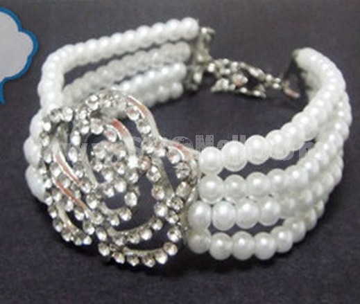 Hot Sale Korea Exquisite Hollow Rose Pearl Bracelet (TB279)