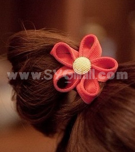 TC76 Korean Style Flower Design Hair Tie