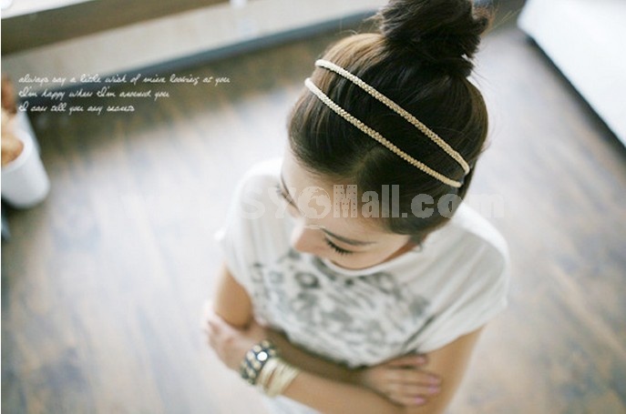 TC04 Korean Style Two-tiered Slender Braided Headband