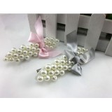 Wholesale - TB15 Women's Ribbon Butterfly Tie Beaded Hair Clip/ Barrette