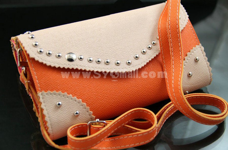 Trendy Rivet Long Wallet\ Clutch\Shoulder Bag