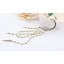 Stylish Pearl Rivet Long Pattern Tassels Earring (TB365)