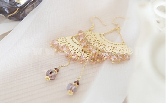 Exquisite Fan-shaped Crystal Earring