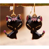 Wholesale - Stylish Black Lovey Cat Alloy Earring