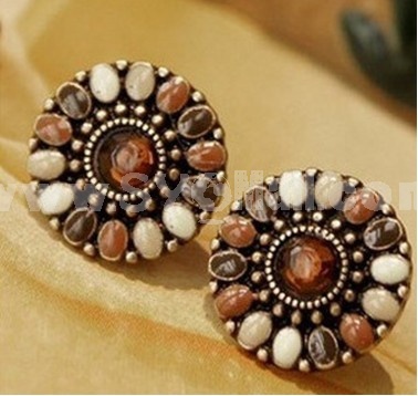 Korea Lovely Vintage Exquisite Diamonds Flora Earring