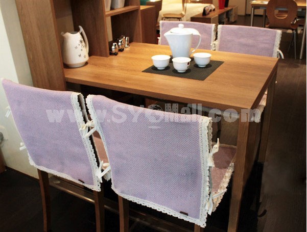Senhot Fashion Purple Lattice Pattern Cotton Dining Chair Slipcovers set