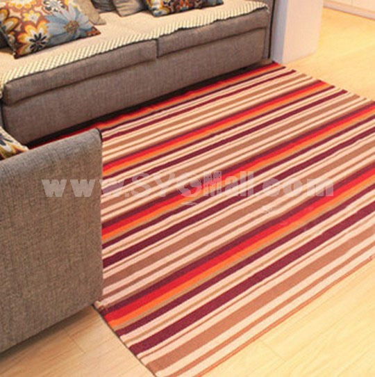 Senhot Elegant Anti Slip Washable Stripe Pattern Cotton  Floor Rug(150*200)
