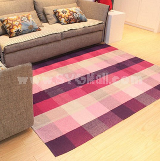 Senhot Elegant Anti Slip Washable Lattice Pattern Cotton Floor Rug(150*200)