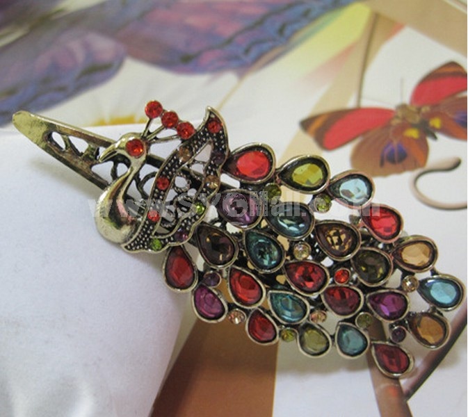 women's Vintage Luxurious Peacock Hair Jaw Clip
