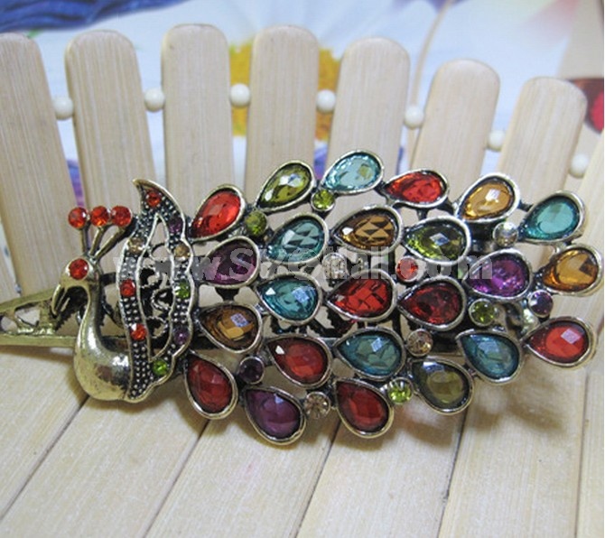 women's Vintage Luxurious Peacock Hair Jaw Clip