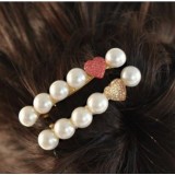 Wholesale - TB34 women's Shining Hear-shaped Pear Hair Clip/ Hair Accessories