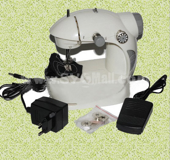 Mini sewing machine with double threads