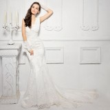 Wholesale - MTF Classic Elegant Lace Sweep Train Trumpet/Mermaid Wedding Dress S1285