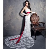 Wholesale - MTF Exquisite Strapless Lace Chapel Train Trumpet/Mermaid Wedding Dress S1209