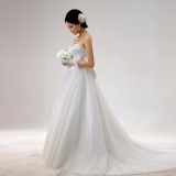 Wholesale - MTF Sweet Bowknot Sweep Train Strapless Wedding Dress S861