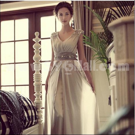 MTF V-neck Stylish Strap Empire Waistband Wedding Dress L995
