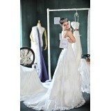Wholesale - MTF Lace Beading Strapless Train Wedding Dress H935