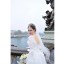 MTF V-neck Elegant A-line Train Wedding Dress with Sleeves S1293