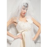 Wholesale - MTF Strapless One Shoulder Empire V-neck Wedding Dress S1266