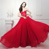 Wholesale - MTF Red Strapless Elegant Sweetheart Empire Wedding Dress L1281