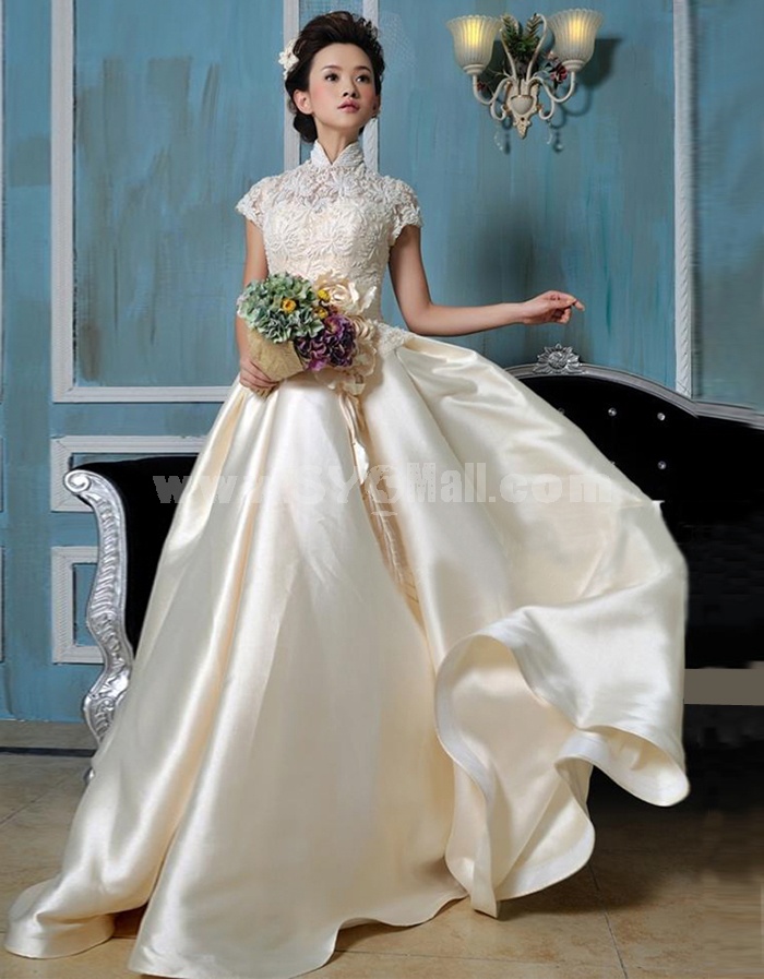 MTF Classic& Timeless Portait Lace A-line Ball Gown Wedding Dress S690