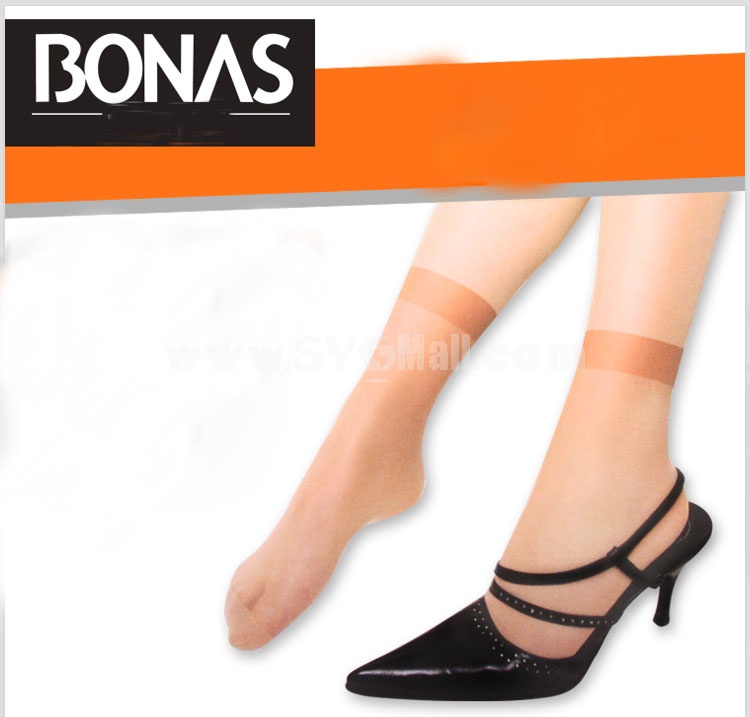BONAS Thin Solid Color Core Spun Spandex Socks