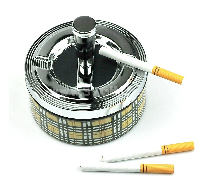 Push style stainless steel ashtray
