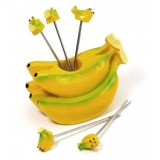 Wholesale - Creative Kitchen Goods Banana Resin & Stainless Steel Fruit Fork