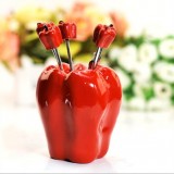 Wholesale - Creative Kitchen Goods Cayenne Pepper Resin & Stainless Steel Fruit Fork