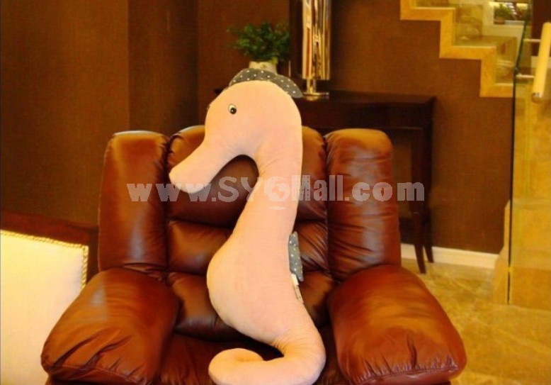 Large size 120cm sea horse shaped plush pillow