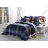 Wholesale - Mercury 4PCs Comfortable Stripe&Gird Pattern Warm Keeping Cotton Beddings