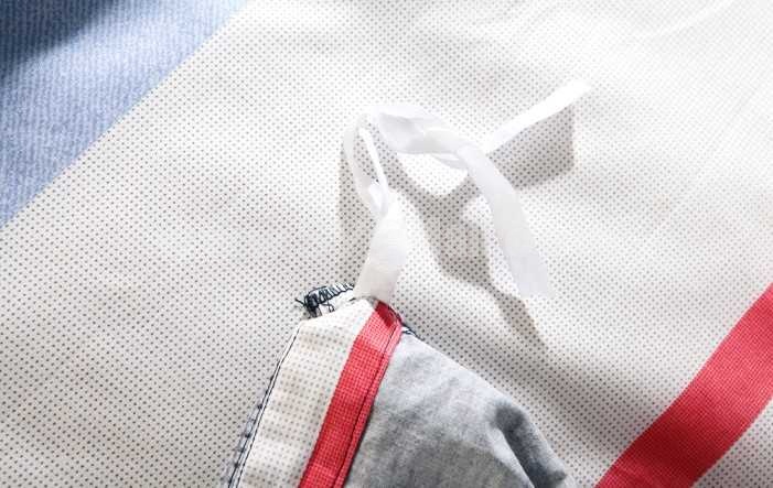 MENDALE 4PCs Comfortable Stripe&Gird Simple Pattern Warm Keeping Cotton Beddings
