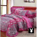 Wholesale - PLAYBOY 4 piece pink flower bedding set
