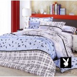 Wholesale - PLAYBOY 4 piece blue plain color bedding set
