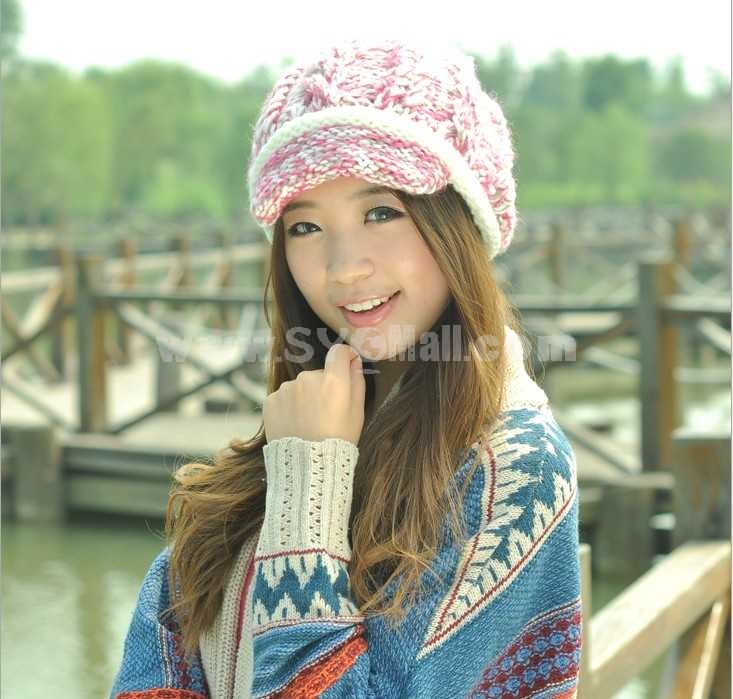Women's acrylic knitted wart hat 