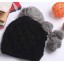 Three ball women's knitted hat