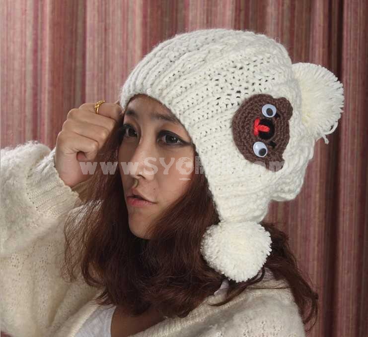 Cute bear ball warm hat