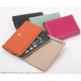 Wholesale - Korea Leather Ultra Shield Wallet Pattern Protective Case for iphone 4/4S