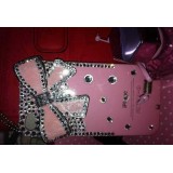 Wholesale - Bowknot Pattern Rhinestone Handmade Protective Case for iphone4/4s