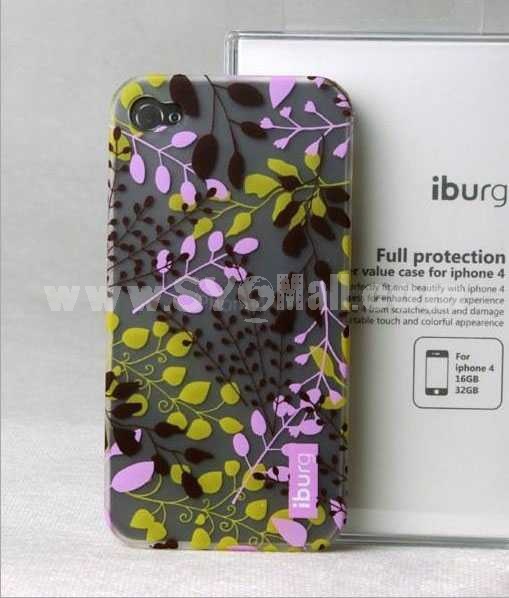 Translucence Leaf Protective Case for iphone4/4s