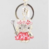 Wholesale - Stylish Hello Kitty Pattern Diamonds Keychain