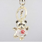 Wholesale - Stylish Lovely Panda Pattern Diamonds Keychain