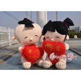 Wholesale - Cartoon Boy & Girl PP Cotton Stuffed Animal Plush Toy 2PCs 45CM Tall