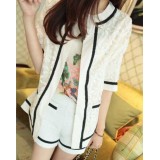 Wholesale - White Crochet Style Half-Sleeve Coat with Fine Lace(W316)