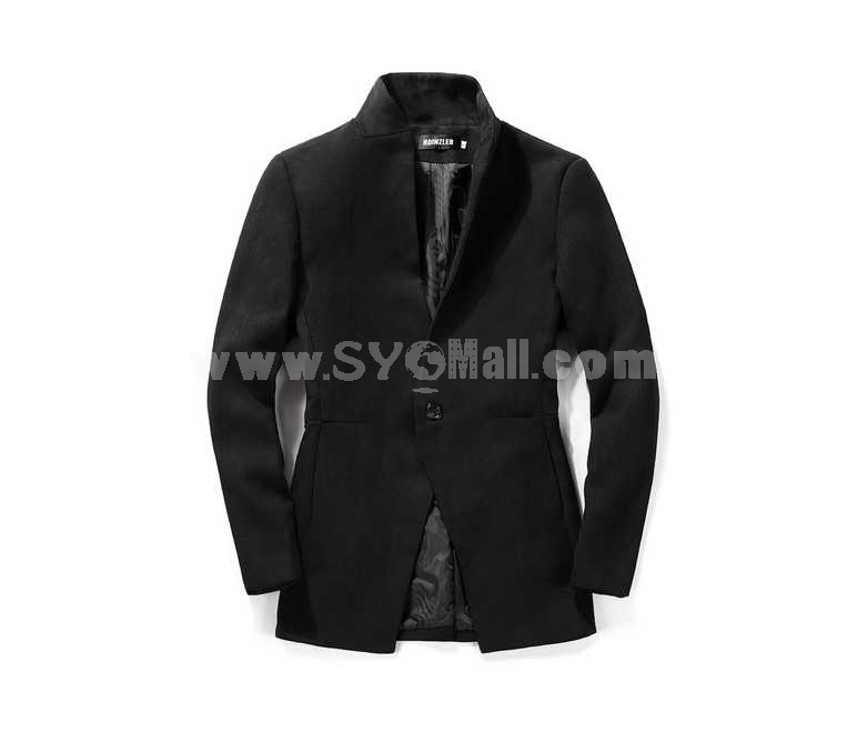 Men's Simple Style Double-Breasted Short Overcoat 1258-F07